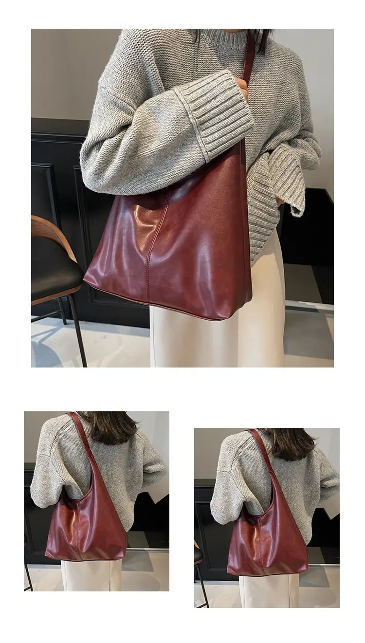 Brown Leather Shoulder Tote Bag for Women — feature 13