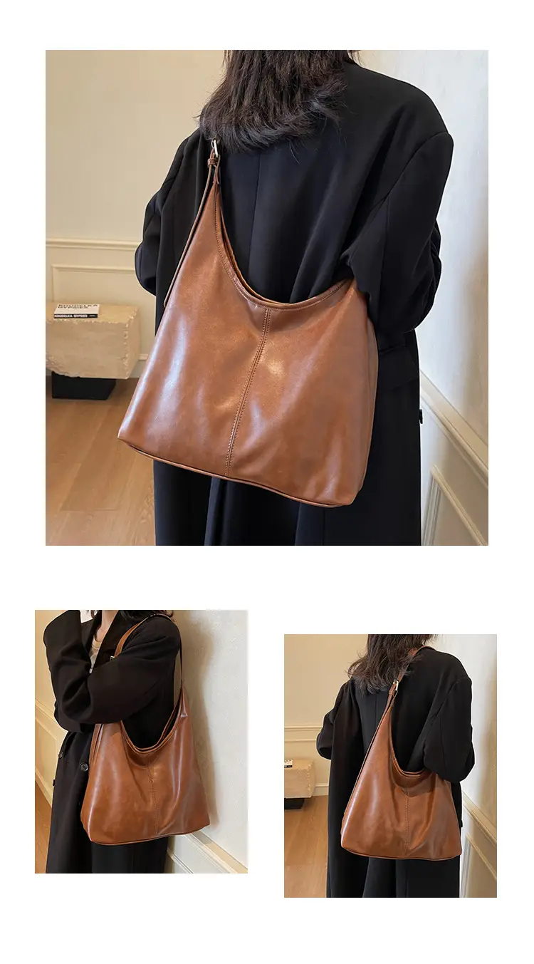 Brown Leather Shoulder Tote Bag for Women — feature 14
