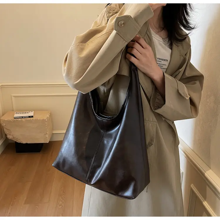 Brown Leather Shoulder Tote Bag for Women — feature 19
