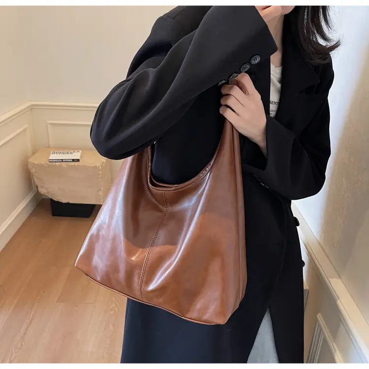 Brown Leather Shoulder Tote Bag for Women — feature 21