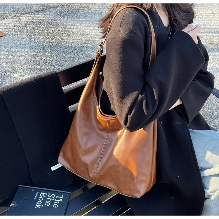 Brown Leather Shoulder Tote Bag for Women — feature 23