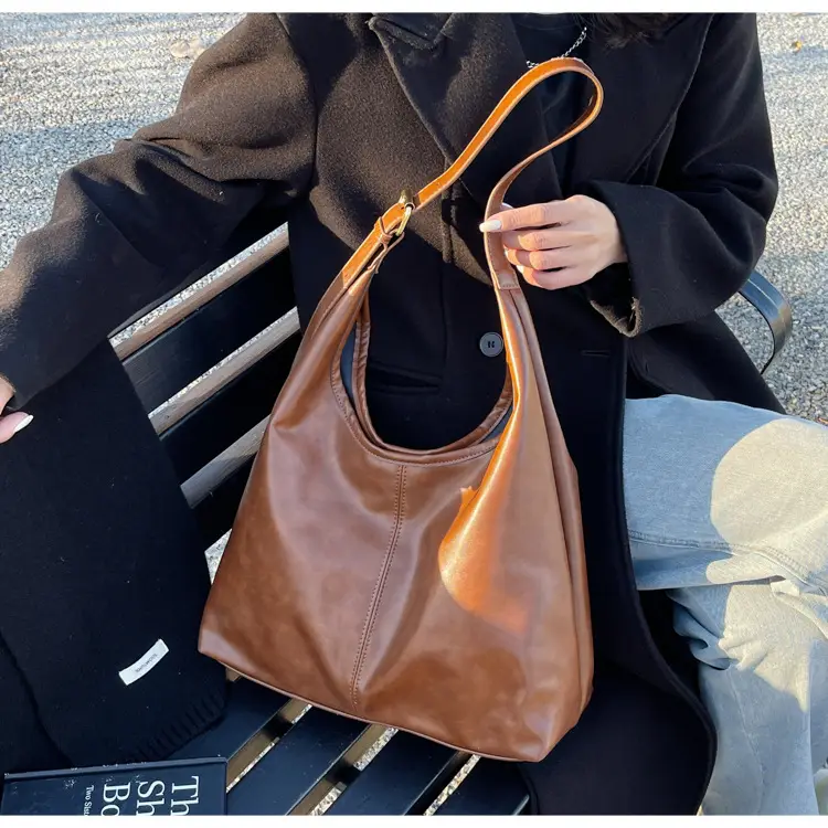 Brown Leather Shoulder Tote Bag for Women — feature 24
