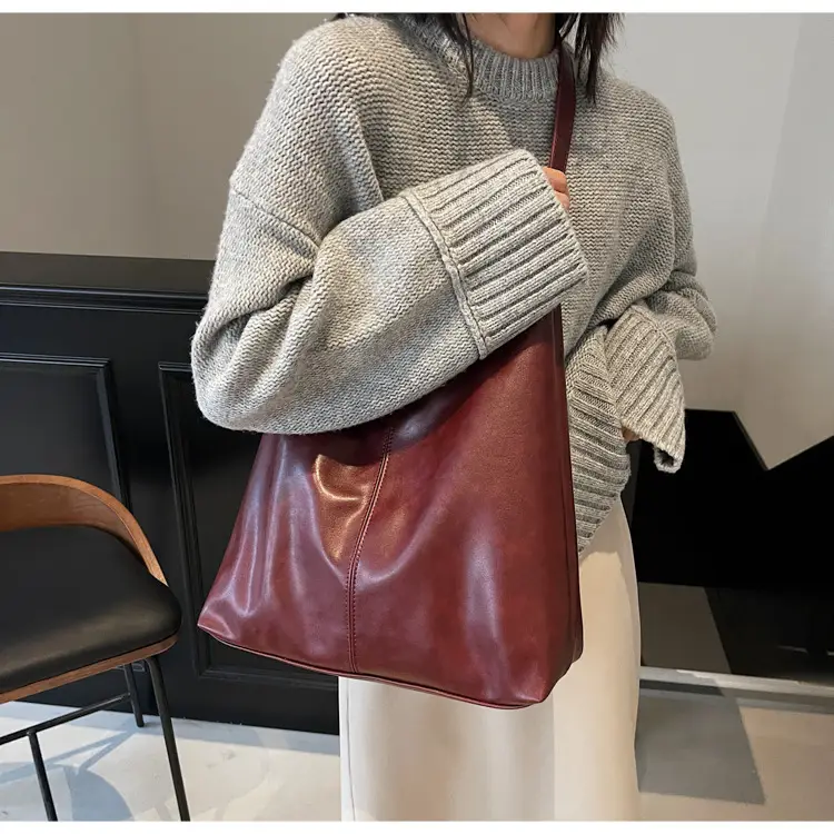Brown Leather Shoulder Tote Bag for Women — feature 27