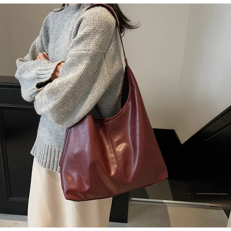 Brown Leather Shoulder Tote Bag for Women — feature 28