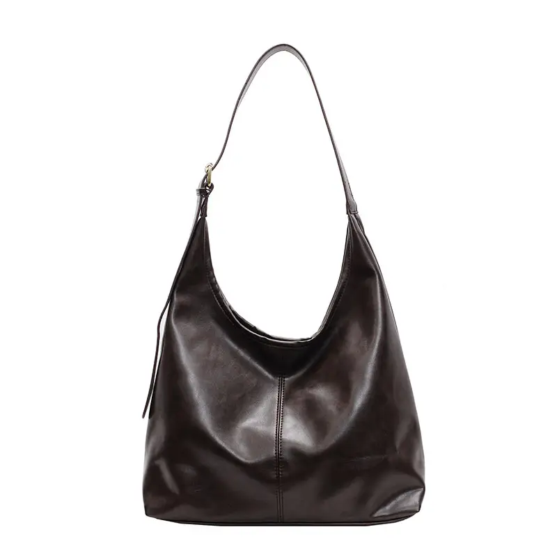 Brown Leather Shoulder Tote Bag for Women - Image 3