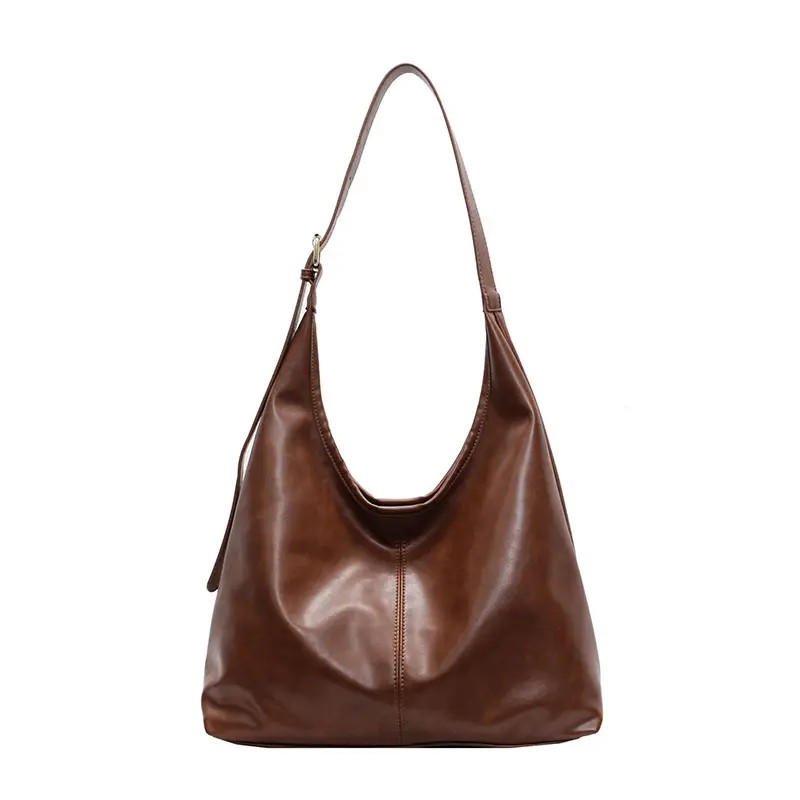 Brown Leather Shoulder Tote Bag for Women - Image 4