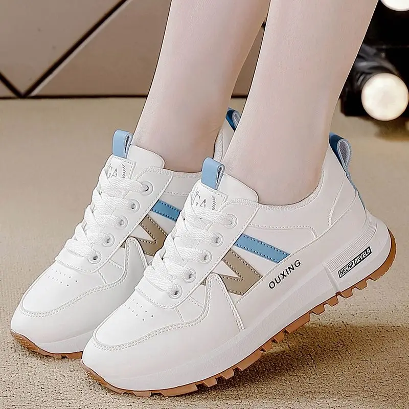 Plus-Size Cross-Border White Sneakers for Women, 2026 Spring and Autumn New Versatile Thick-Soled Popular Casual Sports Shoes - Image 6