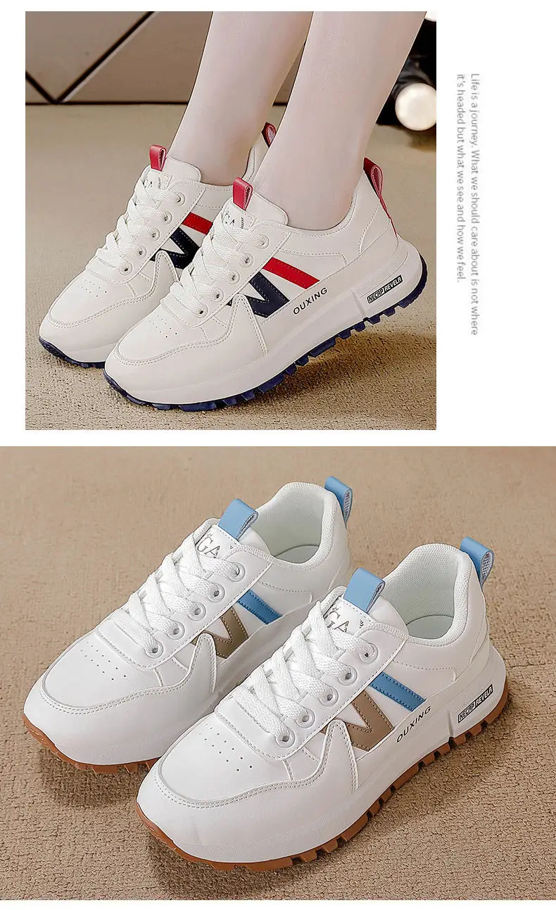 Plus-Size Cross-Border White Sneakers for Women, 2026 Spring and Autumn New Versatile Thick-Soled Popular Casual Sports Shoes — feature 10