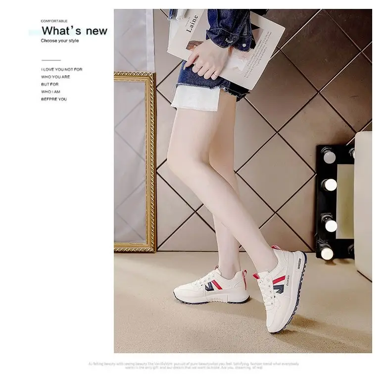 Plus-Size Cross-Border White Sneakers for Women, 2026 Spring and Autumn New Versatile Thick-Soled Popular Casual Sports Shoes — feature 13