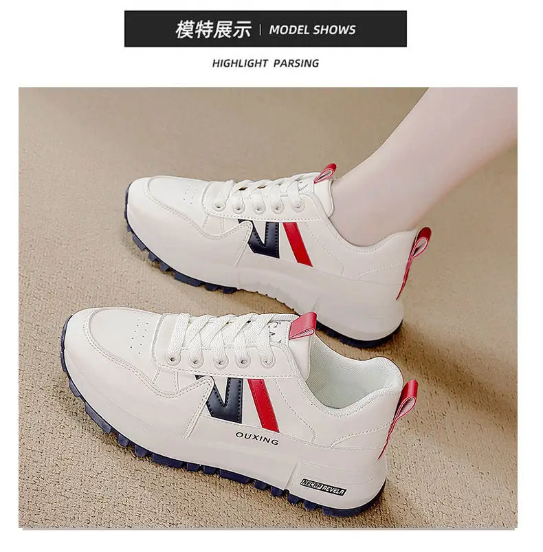 Plus-Size Cross-Border White Sneakers for Women, 2026 Spring and Autumn New Versatile Thick-Soled Popular Casual Sports Shoes — feature 16