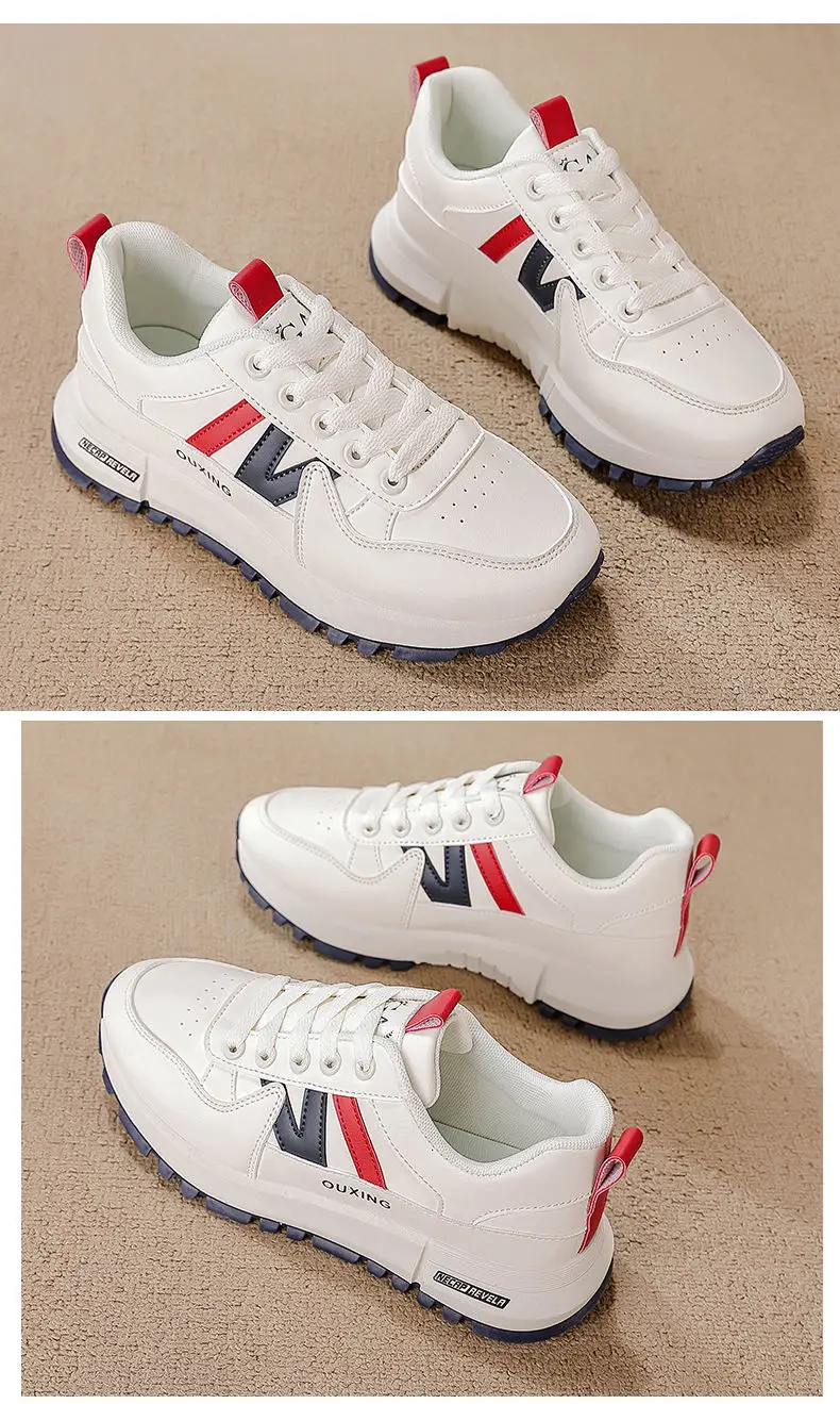 Plus-Size Cross-Border White Sneakers for Women, 2026 Spring and Autumn New Versatile Thick-Soled Popular Casual Sports Shoes — feature 6