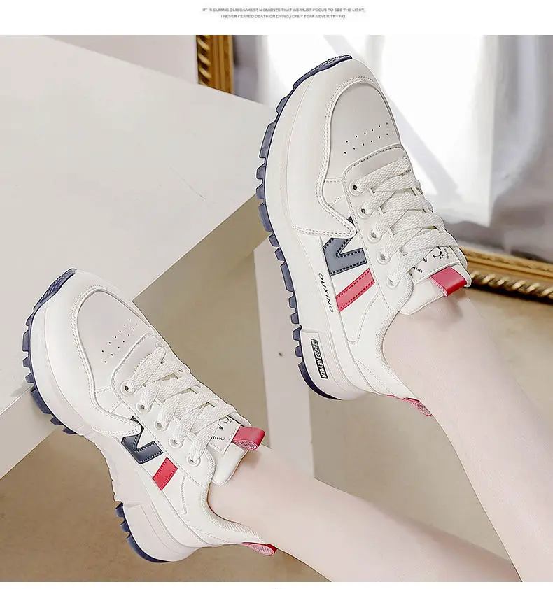 Plus-Size Cross-Border White Sneakers for Women, 2026 Spring and Autumn New Versatile Thick-Soled Popular Casual Sports Shoes — feature 8