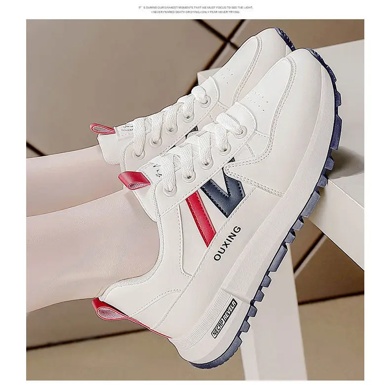Plus-Size Cross-Border White Sneakers for Women, 2026 Spring and Autumn New Versatile Thick-Soled Popular Casual Sports Shoes — feature 9