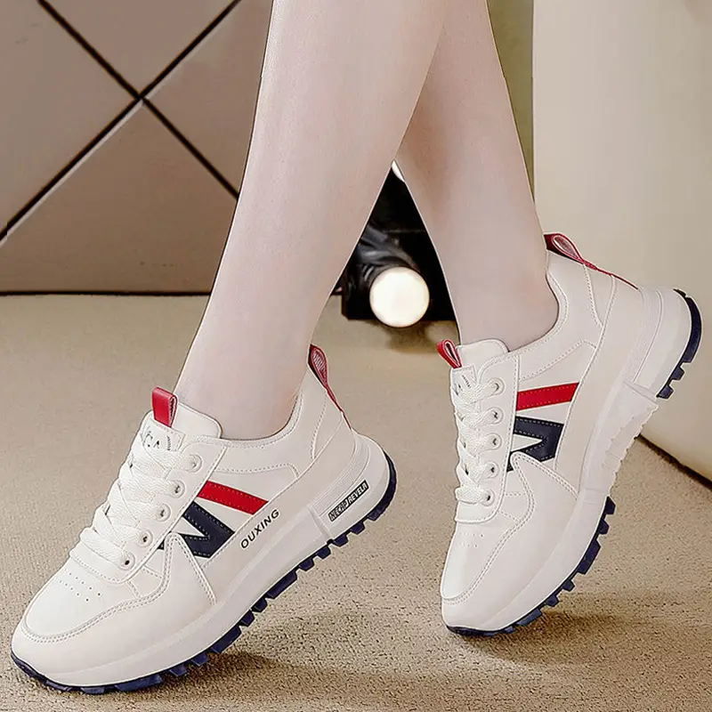 Plus-Size Cross-Border White Sneakers for Women, 2026 Spring and Autumn New Versatile Thick-Soled Popular Casual Sports Shoes - Image 2