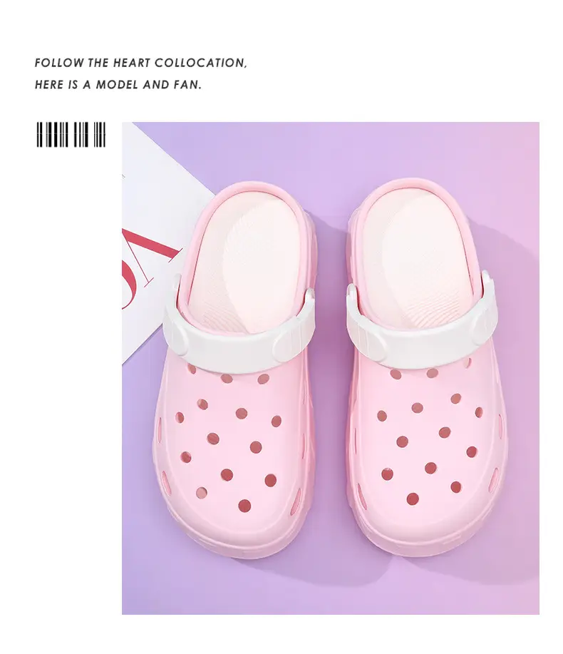 2024 slippers manufacturers new non-slip wear-resistant fashion Joker lightweight simple indoor thick-soled hole shoes wholesale — feature 16