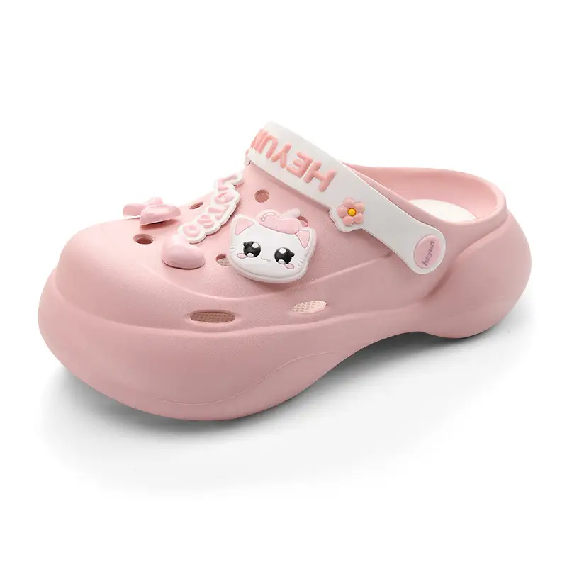 Thick-soled heightening hole shoes women's summer wear non-slip slippers EVA beach cute cartoon poop feeling baotou sandals - Image 10