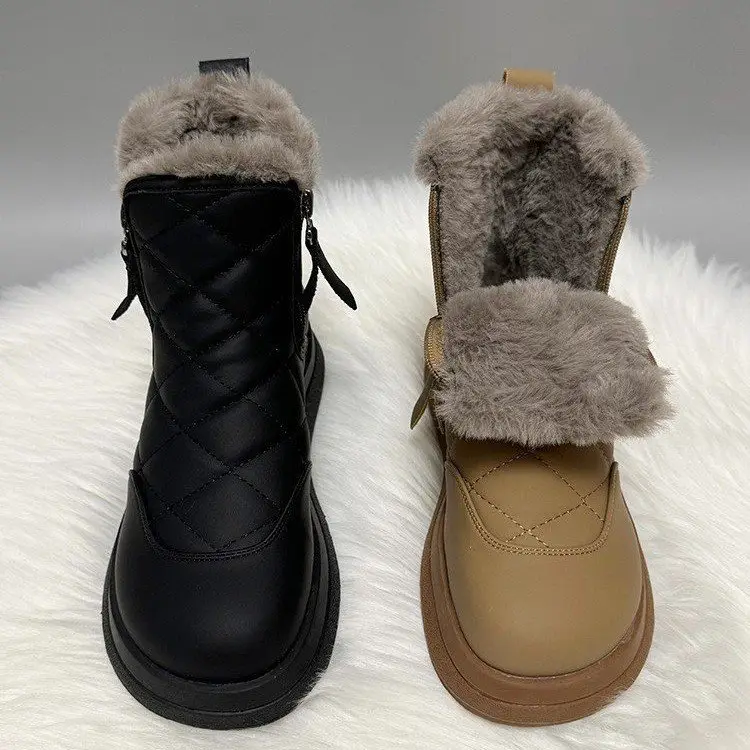 Women's Fleece Lined Snow Boots Black Large — feature 1