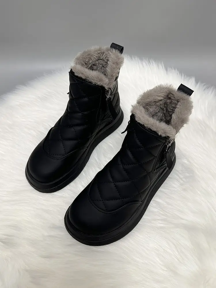Women's Fleece Lined Snow Boots Black Large — feature 11