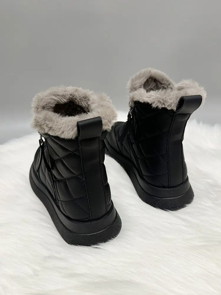 Women's Fleece Lined Snow Boots Black Large — feature 12