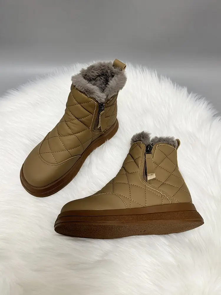 Women's Fleece Lined Snow Boots Black Large — feature 14
