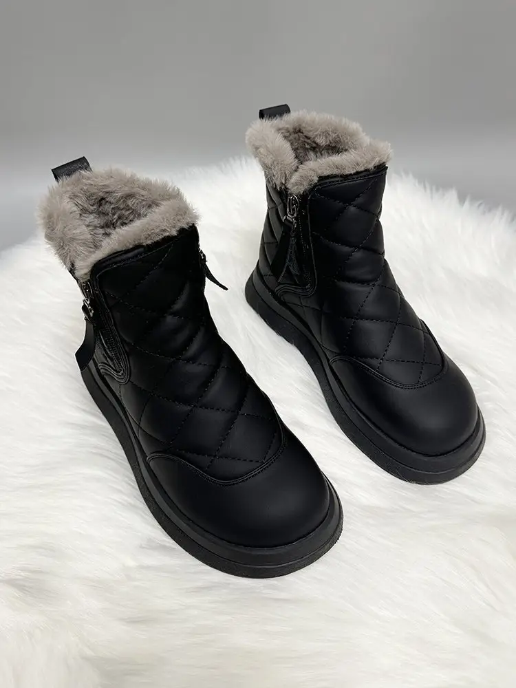 Women's Fleece Lined Snow Boots Black Large — feature 16