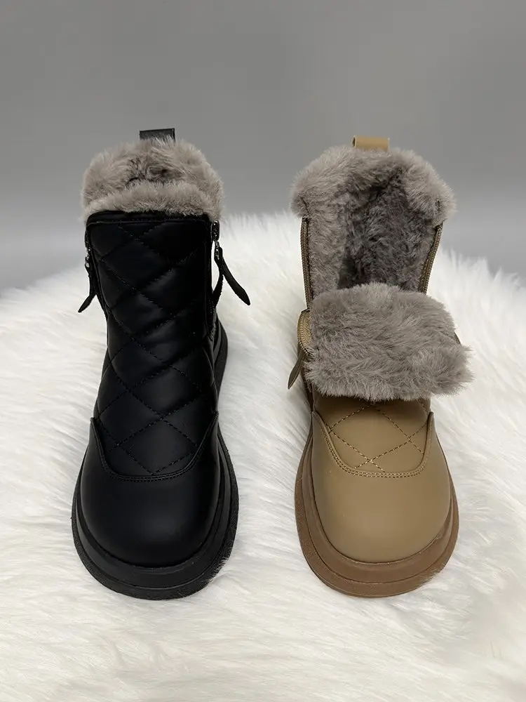 Women's Fleece Lined Snow Boots Black Large — feature 17