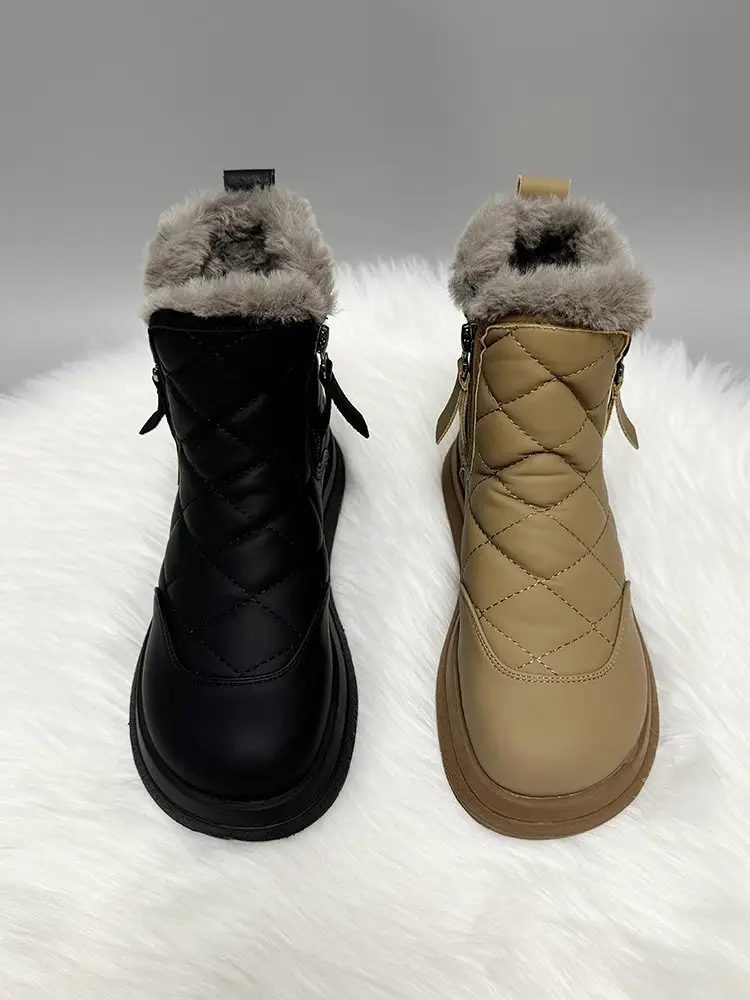 Women's Fleece Lined Snow Boots Black Large — feature 18