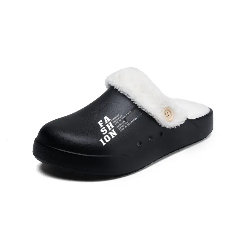 Home Couple Cotton Slippers Autumn and Winter fleece-lined Warm Plush Baotou Cotton Slippers plus size 47 Shit-feeling Cold-proof Cotton Shoes - Image 8