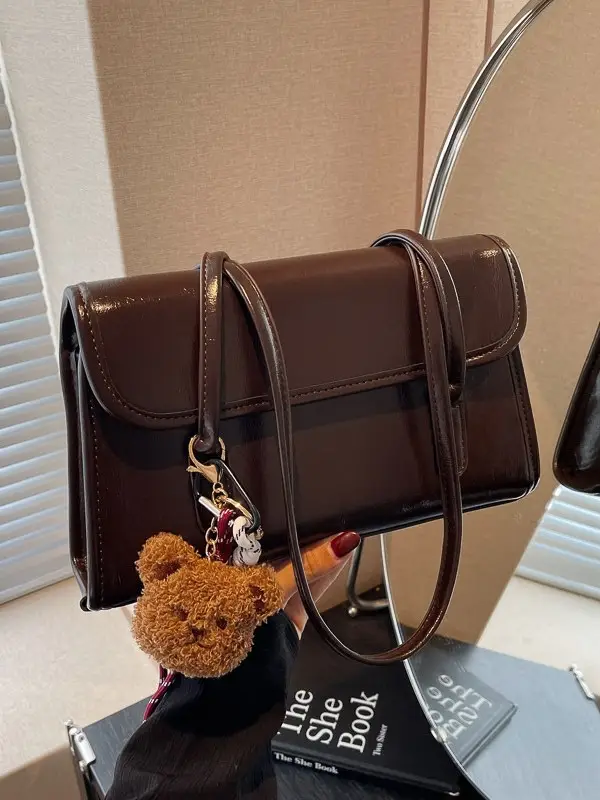 Women's Brown Tassel Shoulder Bag with Long Strap - Image 5
