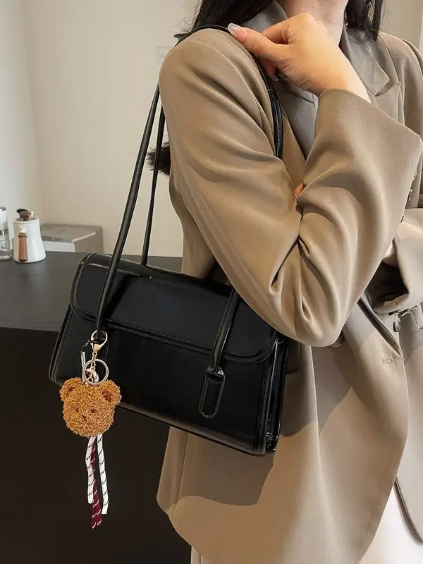 Women's Brown Tassel Shoulder Bag with Long Strap - Image 6