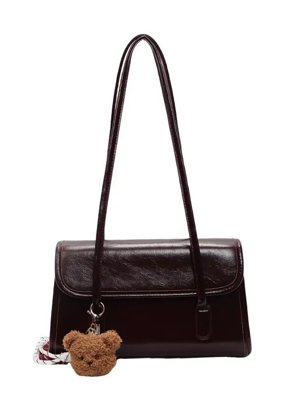 Women's Brown Tassel Shoulder Bag with Long Strap - Image 9