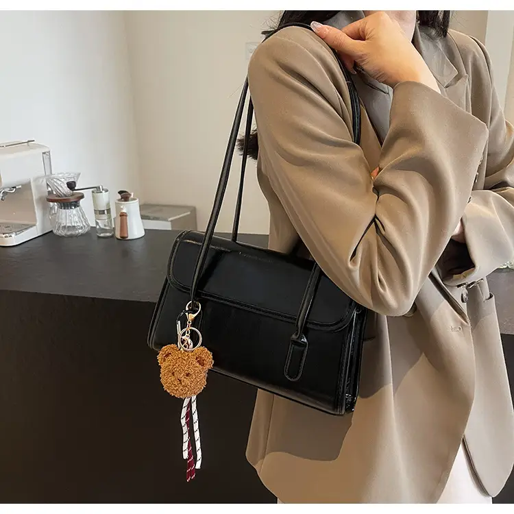 Women's Brown Tassel Shoulder Bag with Long Strap — feature 10