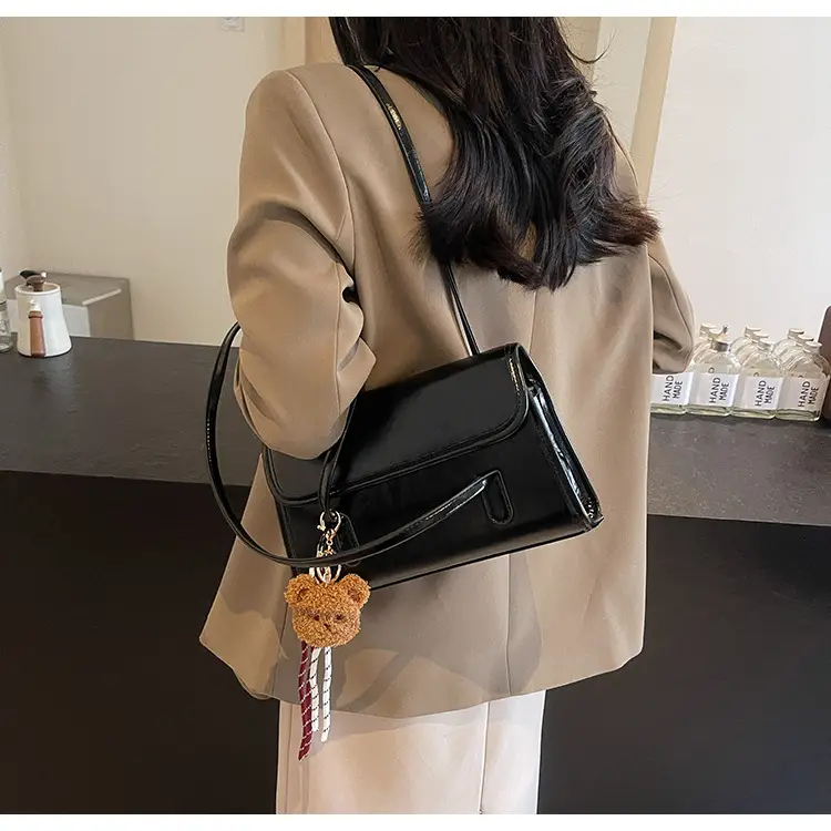 Women's Brown Tassel Shoulder Bag with Long Strap — feature 11