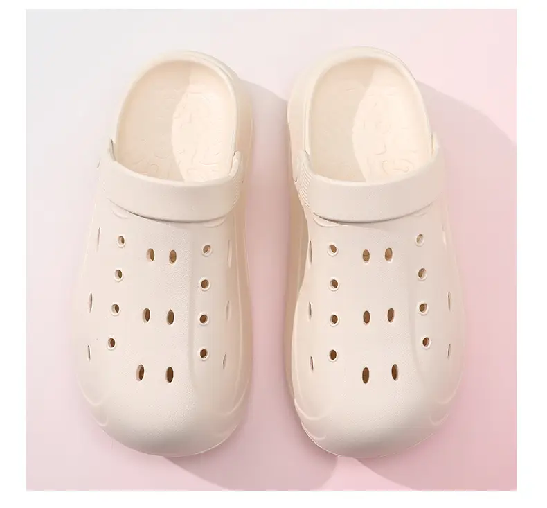 Heightened Hole Shoes Women's Summer Beach Outer Wear Breathable Baotou Home Non-stinky Foot Non-slip Wear-resistant All-match Sandals — feature 10