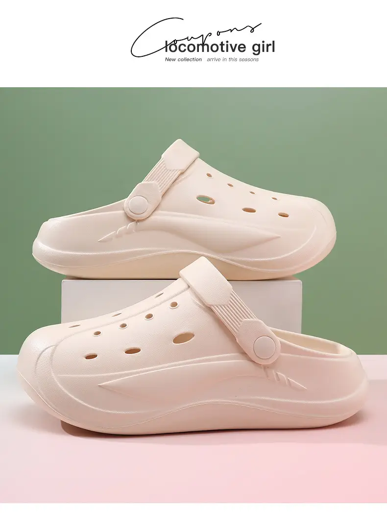Heightened Hole Shoes Women's Summer Beach Outer Wear Breathable Baotou Home Non-stinky Foot Non-slip Wear-resistant All-match Sandals — feature 12