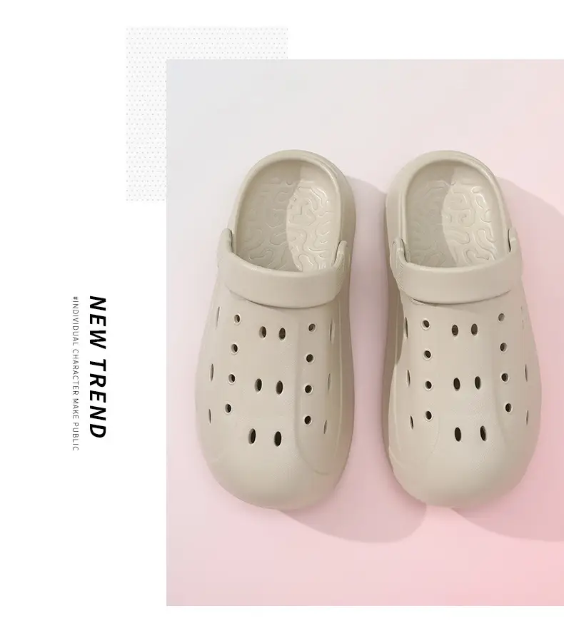 Heightened Hole Shoes Women's Summer Beach Outer Wear Breathable Baotou Home Non-stinky Foot Non-slip Wear-resistant All-match Sandals — feature 13