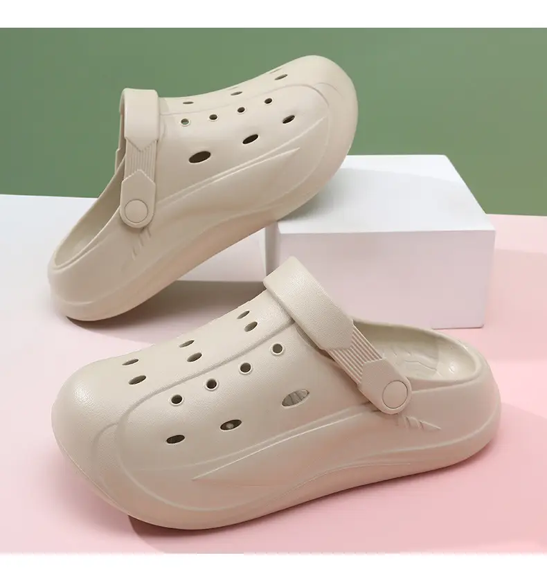 Heightened Hole Shoes Women's Summer Beach Outer Wear Breathable Baotou Home Non-stinky Foot Non-slip Wear-resistant All-match Sandals — feature 14