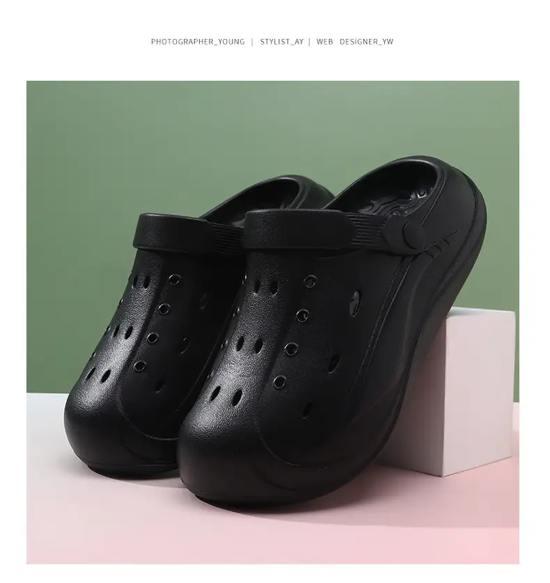 Heightened Hole Shoes Women's Summer Beach Outer Wear Breathable Baotou Home Non-stinky Foot Non-slip Wear-resistant All-match Sandals — feature 16