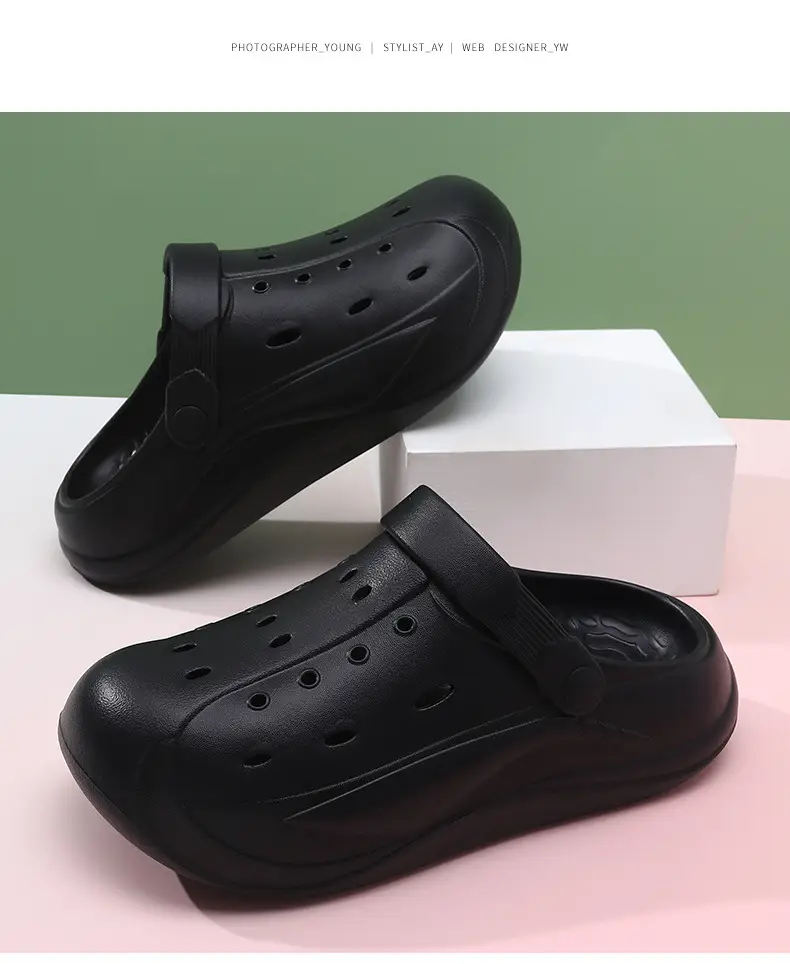 Heightened Hole Shoes Women's Summer Beach Outer Wear Breathable Baotou Home Non-stinky Foot Non-slip Wear-resistant All-match Sandals — feature 17