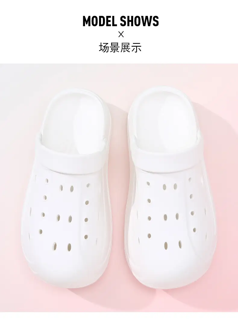Heightened Hole Shoes Women's Summer Beach Outer Wear Breathable Baotou Home Non-stinky Foot Non-slip Wear-resistant All-match Sandals — feature 7