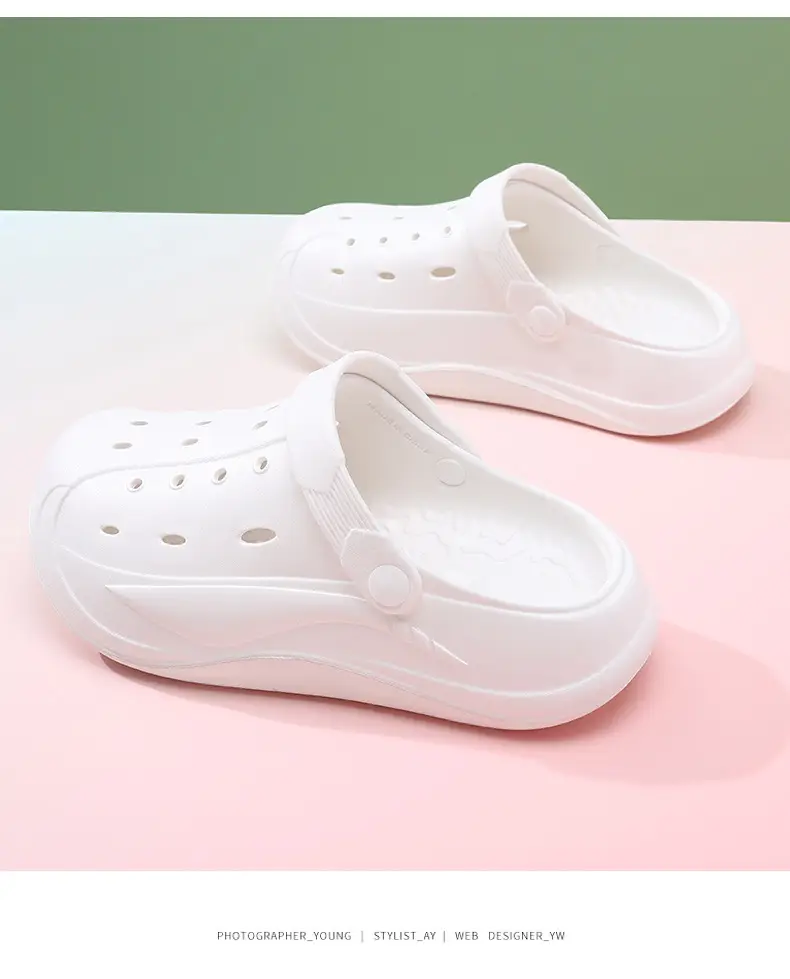 Heightened Hole Shoes Women's Summer Beach Outer Wear Breathable Baotou Home Non-stinky Foot Non-slip Wear-resistant All-match Sandals — feature 9