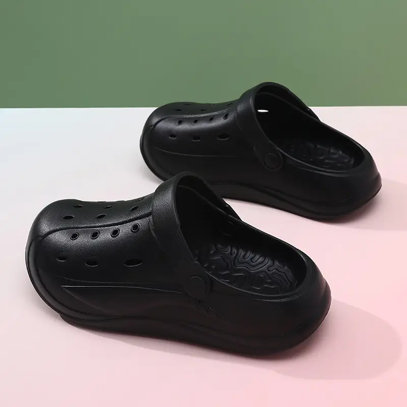 Heightened Hole Shoes Women's Summer Beach Outer Wear Breathable Baotou Home Non-stinky Foot Non-slip Wear-resistant All-match Sandals - Image 2