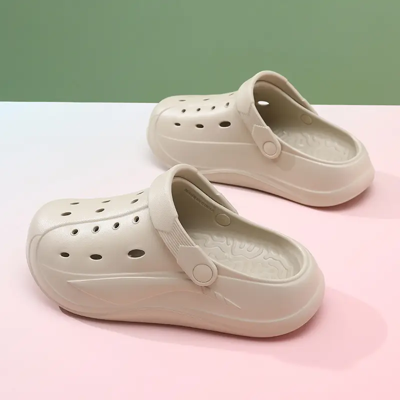 Heightened Hole Shoes Women's Summer Beach Outer Wear Breathable Baotou Home Non-stinky Foot Non-slip Wear-resistant All-match Sandals - Image 3