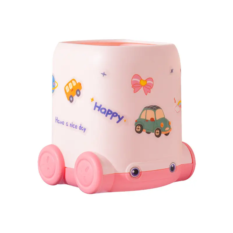 Pink Car-themed Stationery Pen Holder for Kids - Image 10
