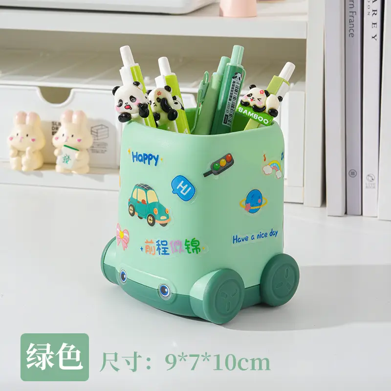 Pink Car-themed Stationery Pen Holder for Kids - Image 4