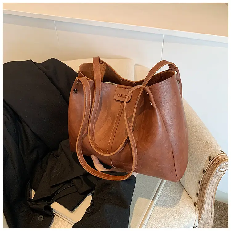Brown Leather Retro Commuter Tote Bag 2024 — feature 22