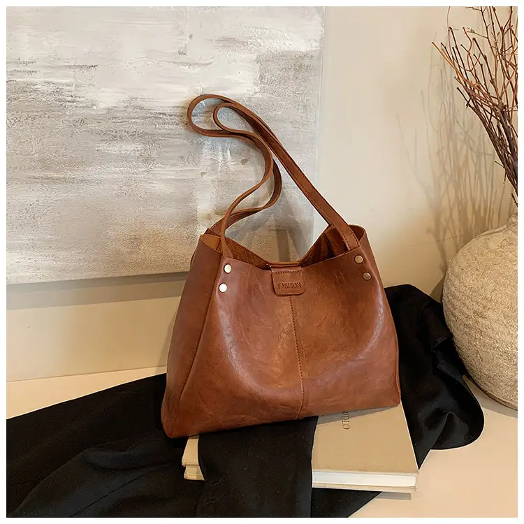 Brown Leather Retro Commuter Tote Bag 2024 — feature 24