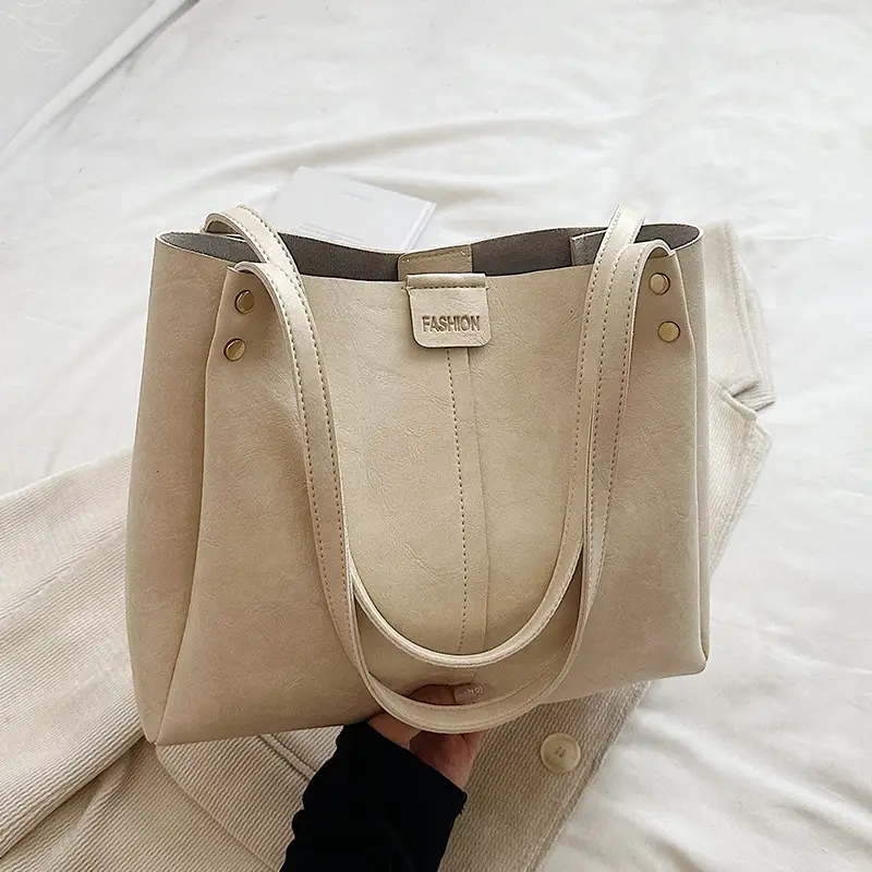Brown Leather Retro Commuter Tote Bag 2024
