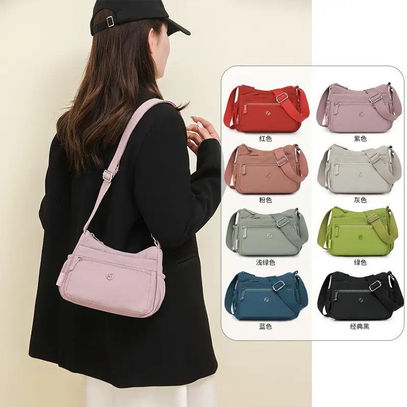 Lightweight Nylon Crossbody Bag for Women Grey - Image 11