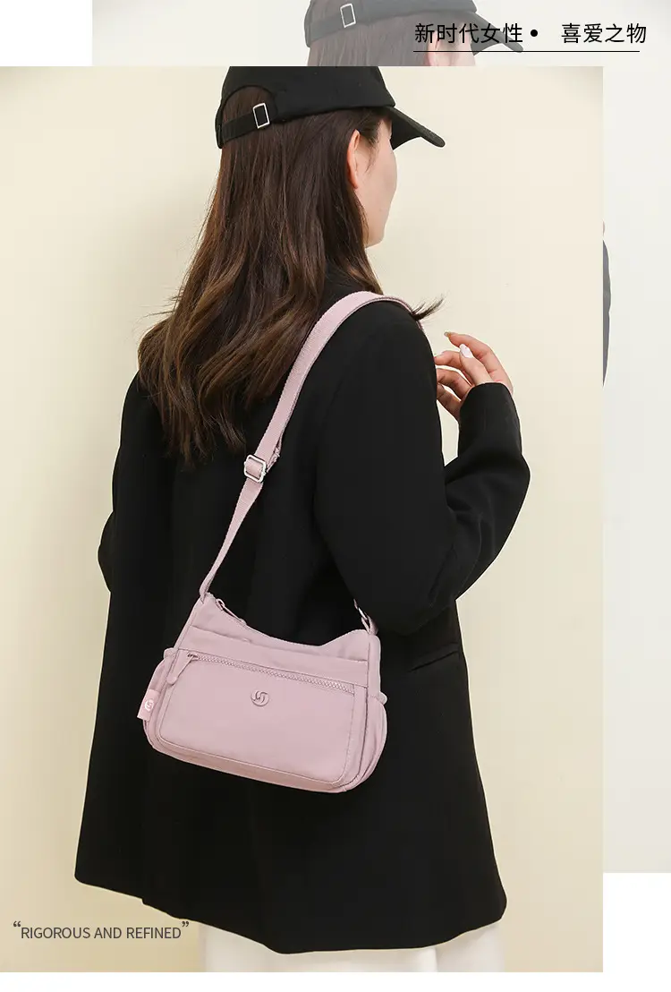 Lightweight Nylon Crossbody Bag for Women Grey — feature 24